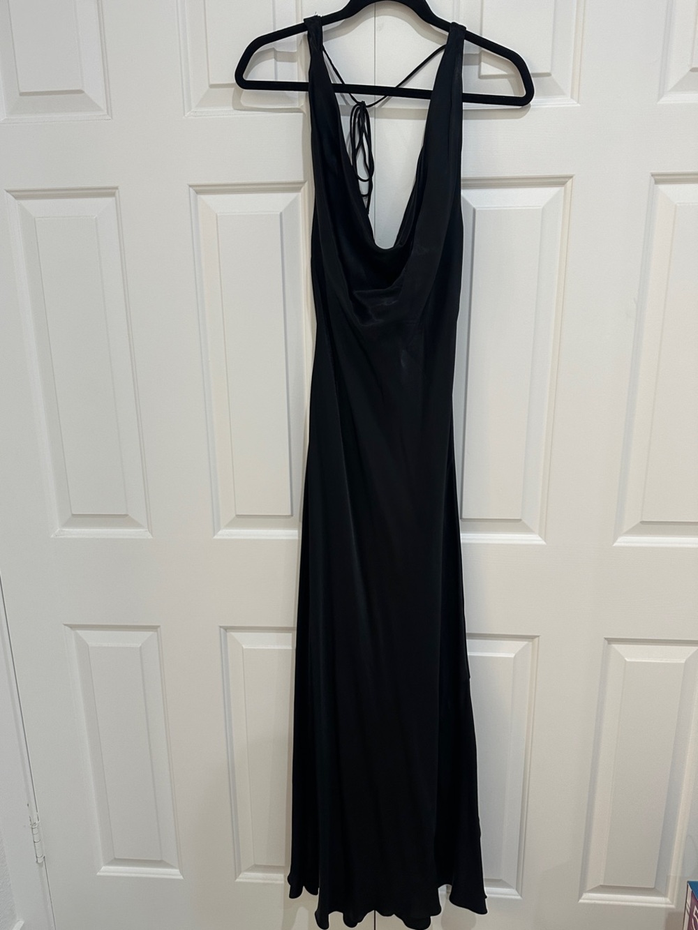 Zara Black Backless Cowl Slip Dress